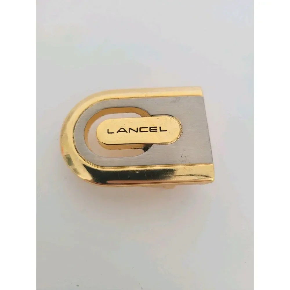 Lancel Paris‎ Vintage Belt Buckle Replacement Gold Silver Tone Slim 1